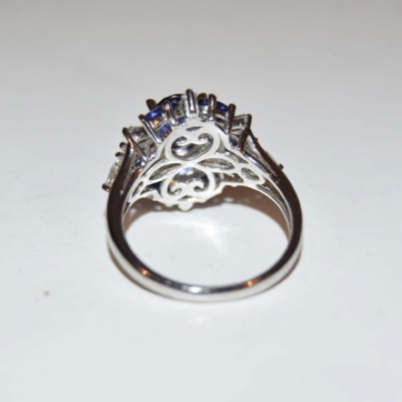 Vintage Sterling Silver Tourmaline Ring sz 10 - Picture 13 of 14